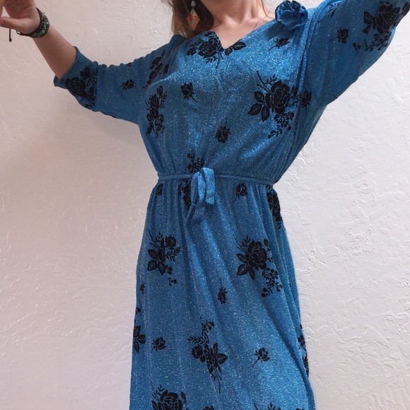 🚫sold🚫VINTAGE 80’s ROSE DRESS🌹 - Picture 5 of 7